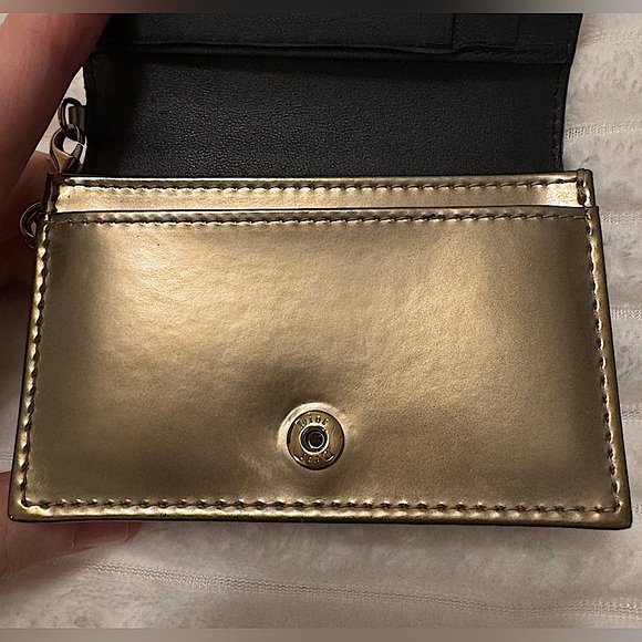 RARE Dior Gold Micro Cannage Lady Dior Metallic Patent Leather Card Holder - Picture 10 of 12